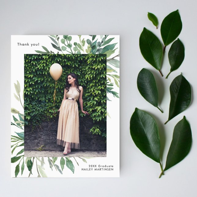 Enkel botanisk en foto tack för examen vykort (Skapare uppladdad)