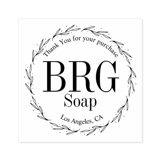 Enkel botanisk monogram-Tack för inköp Stämpel (Tryck)