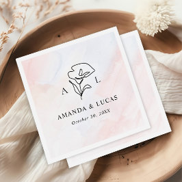 Enkel Botanisk Rustik Bröllop Pappersservett