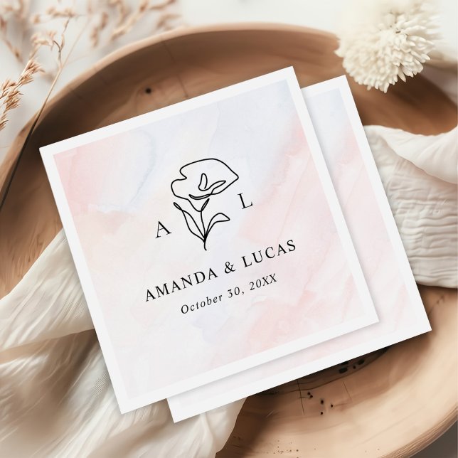 Enkel Botanisk Rustik Bröllop Pappersservett (Skapare uppladdad)