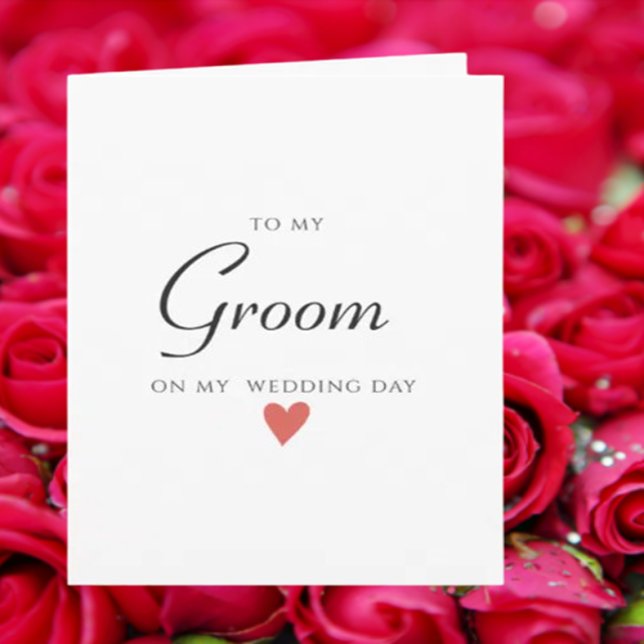 Enkel Bröllop Groom-minimalistisk modern Kort (A Perfect Wedding Day Card for Your Groom)