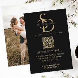 Enkel Bröllop Monogram-överföring Foto QR-kodOSA Tilläggskort