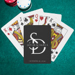 Enkel Bröllop Monogram-Personlig med Namn Casinokort<br><div class="desc">Lägg till lite elegans i bröllop eller speciella firande med de här enkla Bröllop Monogram-Personlig-Poker-korten. De här anpassningsbarna har parets initialer i en sofistikerad monogramdesign som är perfekt anpassad för ett svart och guld bröllop. Oavsett om du planerar ett bröllop, en årsdag eller något firande, så gör dessa personliger en...</div>