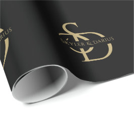 Enkel Bröllop Monogram-Personlig med Namn Presentpapper