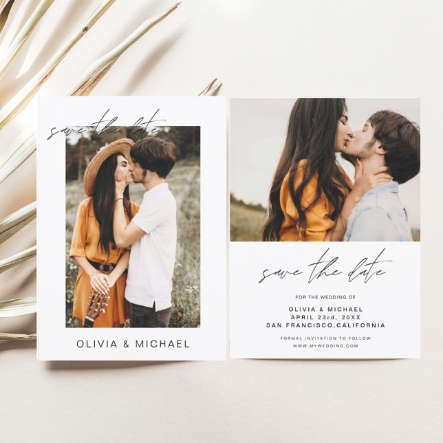 Enkel Bröllop spara datum-fotominimalist Spara Datumet (Skapare uppladdad)