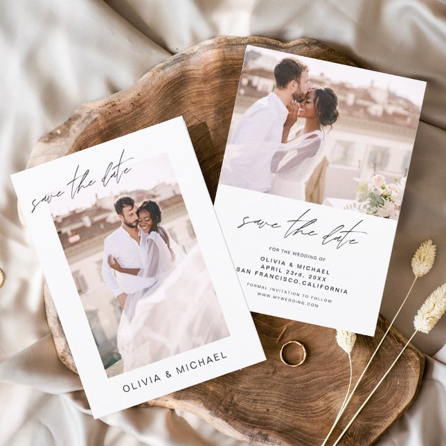 Enkel Bröllop spara datum-fotominimalist Spara Datumet (Skapare uppladdad)