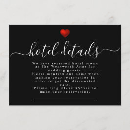 Enkel Bröllop-stationeriet med rött hjärta Tilläggskort