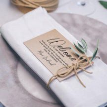 Enkel bröllop välkomst tack