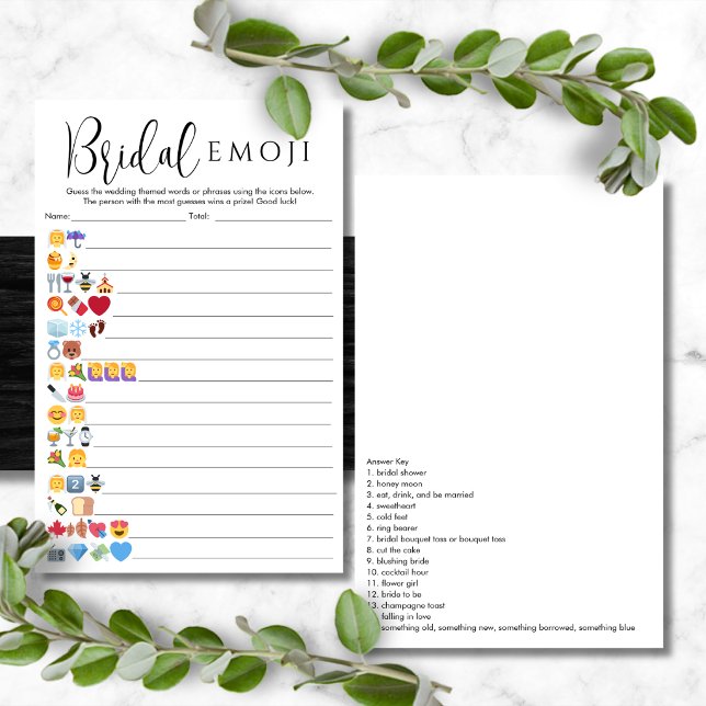 Enkel Bröllops-Emoji-svar Inkluderat Pictionary Flygblad (Skapare uppladdad)