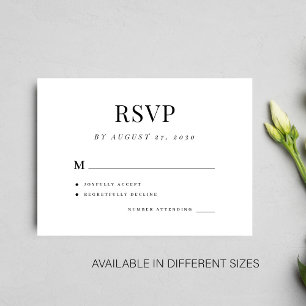 Enkel bröllops-rsvp elegant bröllop tilläggskort