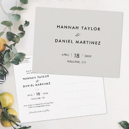 Enkel Bröllops Save the Date Meddelande Vykort