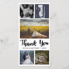 Enkel Bröllops Tacksamhet Fem Bilder Tack Kort
