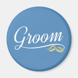 Enkel Bröllopsblomma Kalligrafi Magnet