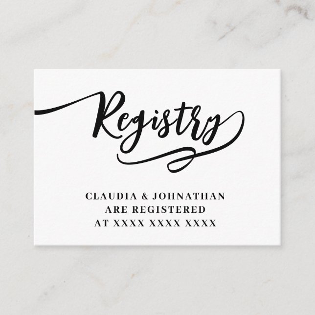 Enkel bröllopsdusch för registret tilläggskort (Framsida)