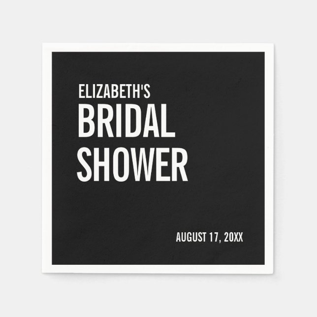 Enkel Bröllopsdusch med typografi Pappersservett (Framsidan)