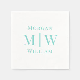 Enkel Bröllopsfest 2 Initialer Namn VS Gör-det-sjä Pappersservett