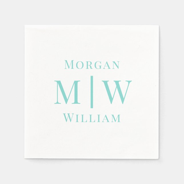 Enkel Bröllopsfest för Paret 2 Initialer Namn VS G Pappersservett (Framsidan)