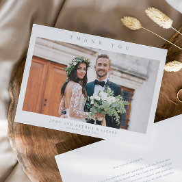 Enkel bröllopsfoto tack kort