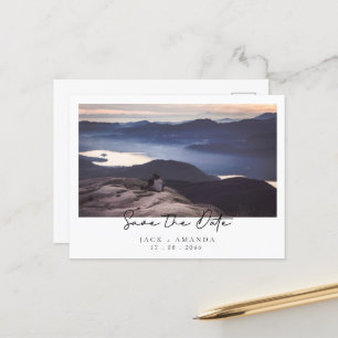 Enkel bröllopsfotografi save the date vykort