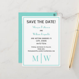 Enkel Bröllopsinbjudan 2 Initialer Mån VS DIY Färg Meddelande Vykort