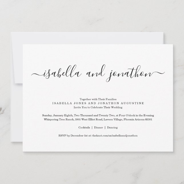 Enkel bröllopsinbjudan med OSA Inbjudningar (Framsida)