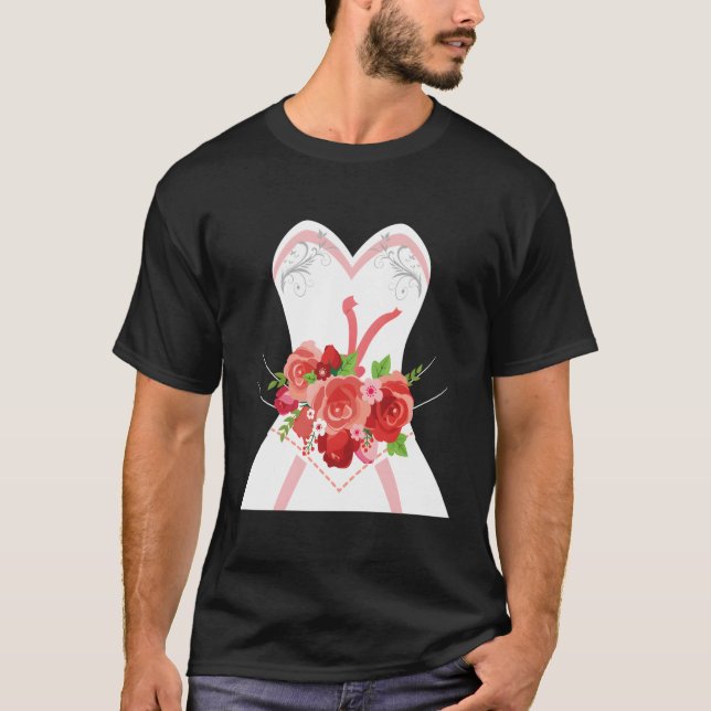 Enkel bröllopsklänning för bröllopsfest t shirt (Framsida)