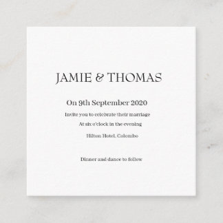 Enkel bröllopskort tilläggskort