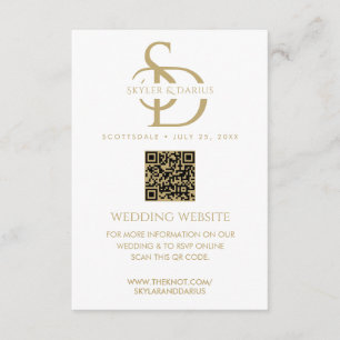 Enkel bröllopsmonogram Ladda upp foto QR-kod RSVP Tilläggskort