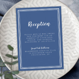 Enkel bröllopsmottagning Klassisk blå vit Ram Tilläggskort