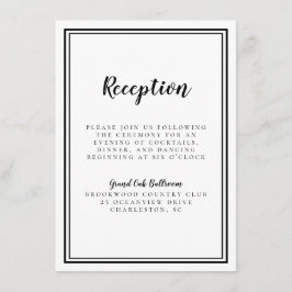 Enkel bröllopsmottagning, ramad svartvitt tilläggskort