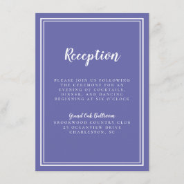 Enkel bröllopsmottagningsperiod blått tilläggskort