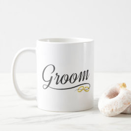 Enkel Bröllopsmug med blomster kalligrafi | Mugg