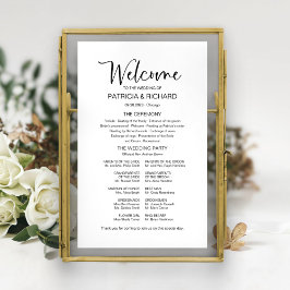 Enkel Bröllopsprogram för modern kalligrafi Poster