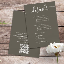 Enkel Bröllopstidslinje Brun QR-kod Detaljer Tilläggskort