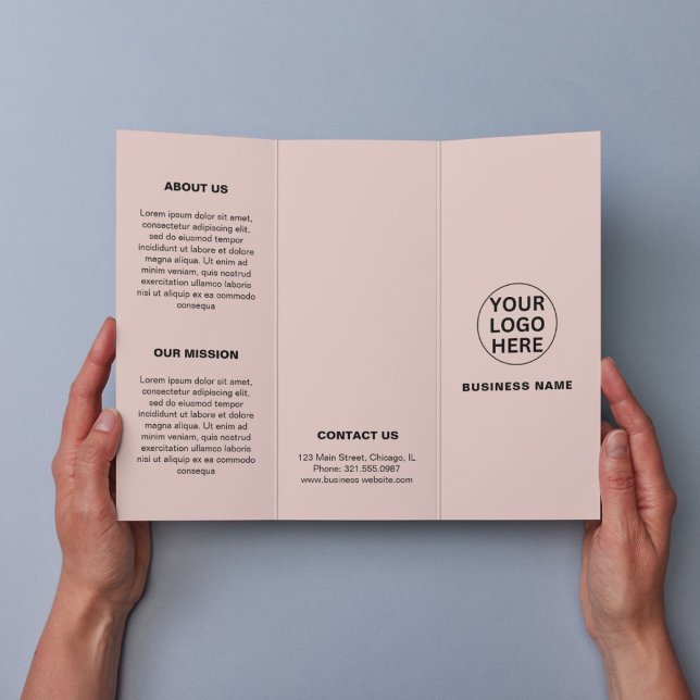 Enkel broschyr för  Rosa Business Logotyp Trifold  (Skapare uppladdad)