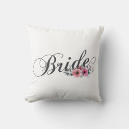 Enkel brud floral kalligrafi | Kastkudde Kudde