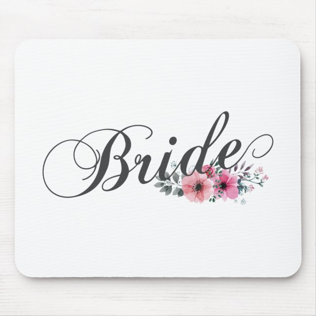 Enkel Brud Floral Kalligrafi | Musmattor (Framsidan)