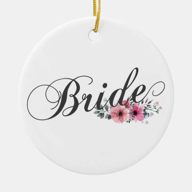 Enkel brud floral kalligrafi | Ornament (Framsidan)