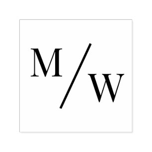 Enkel brudgum bröllop 2 initial monogram D Självfärgande Stämpel