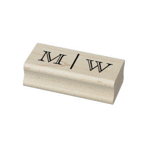 Enkel brudgum bröllop 2 initial monogram VSO Stämpel
