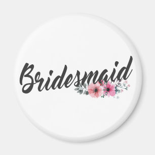Enkel brudtärna vigsel kalligrafi Magnet