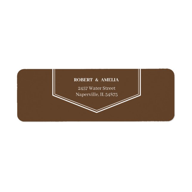 Enkel, brun anpassad Returadress Etikett (Framsidan)