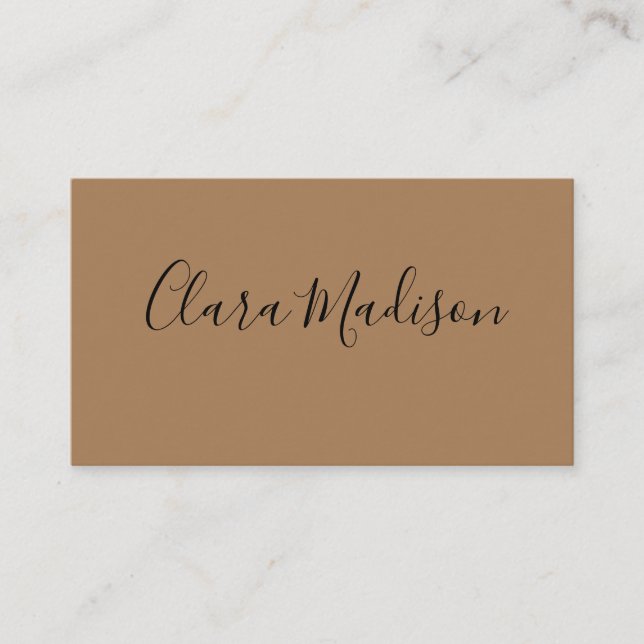 enkel brun, modern minimalistisk klassisk yrkesman visitkort (Framsida)