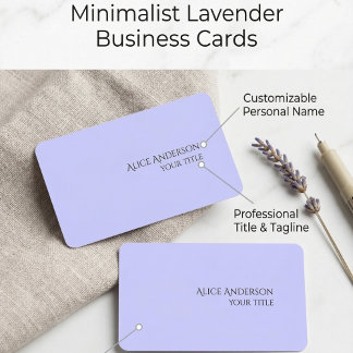 Enkel budget enfärgad modern periwinkle visitkort