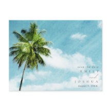 Enkel budget för strandbröllop Spara datum