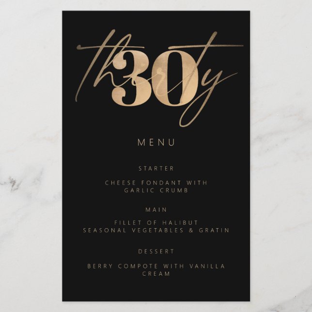 Enkel budget för Svarta Guld 30års födelsedag Part (Framsida)