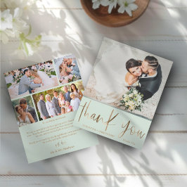 Enkel budget grön bröllop tackkort