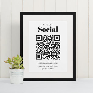 Enkel budget Låt oss bli sociala QR-kod socialt me Meddelande