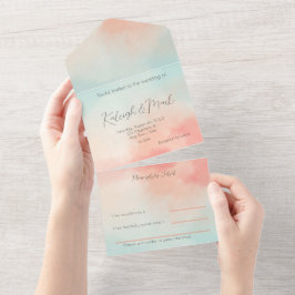 Enkel budgeterad pastel Peach & Turcouise Wedding