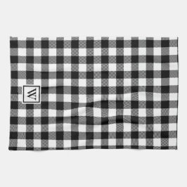 Enkel Buffalo Play Monogram Black White Kökshandduk